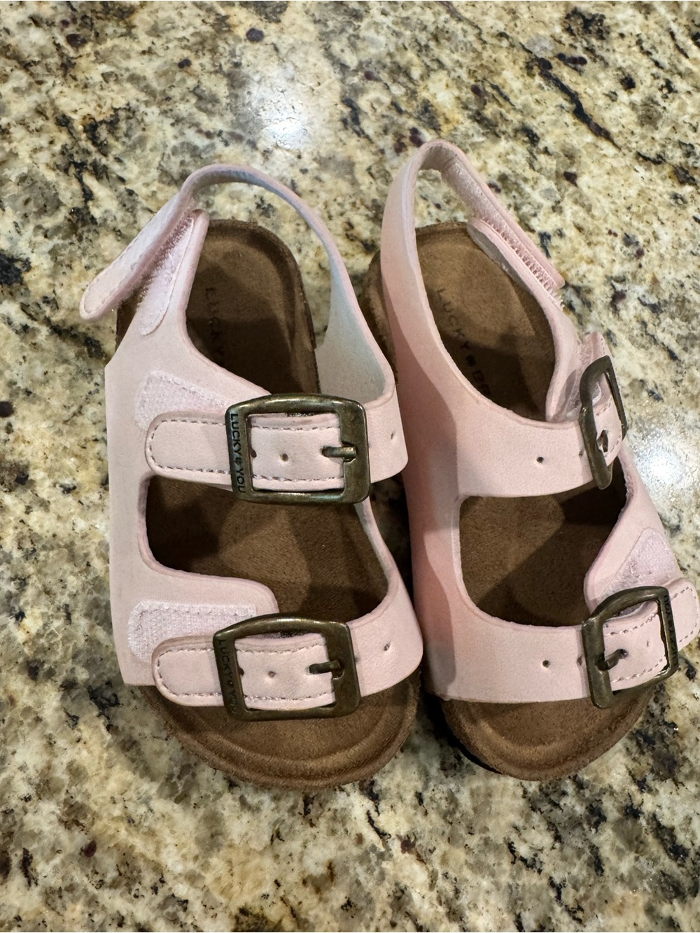 Lucky Brand Kids Light Pink Double Buckle Sandals